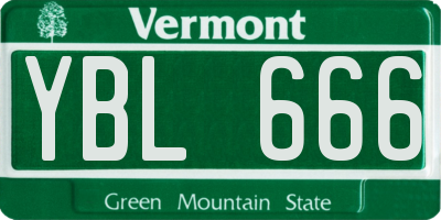 VT license plate YBL666