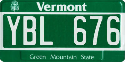 VT license plate YBL676