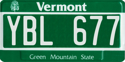 VT license plate YBL677