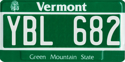 VT license plate YBL682