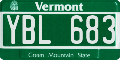 VT license plate YBL683