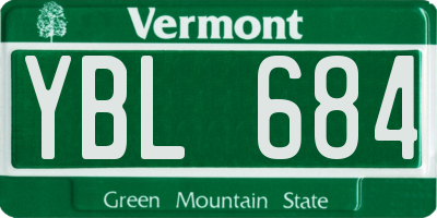 VT license plate YBL684