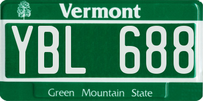 VT license plate YBL688