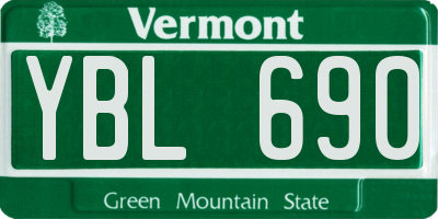 VT license plate YBL690