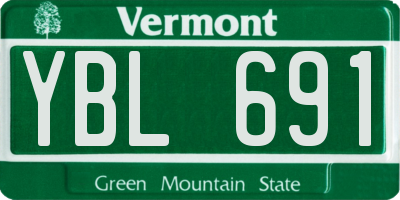 VT license plate YBL691
