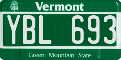 VT license plate YBL693