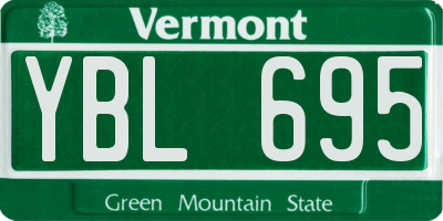 VT license plate YBL695