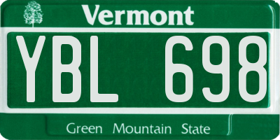 VT license plate YBL698