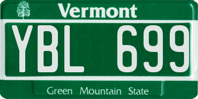 VT license plate YBL699