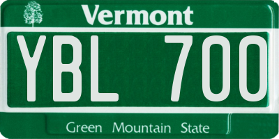 VT license plate YBL700