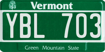 VT license plate YBL703