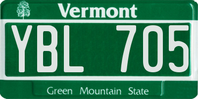 VT license plate YBL705