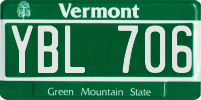 VT license plate YBL706