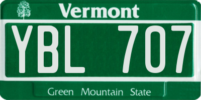 VT license plate YBL707