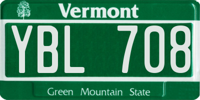 VT license plate YBL708