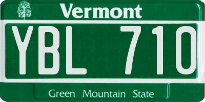 VT license plate YBL710