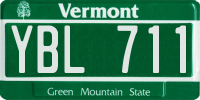 VT license plate YBL711