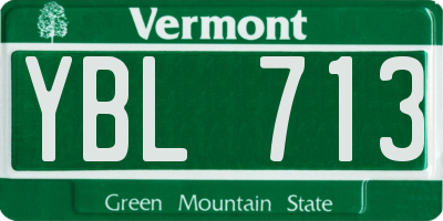 VT license plate YBL713