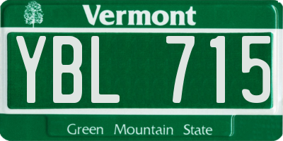 VT license plate YBL715