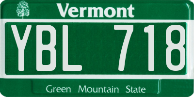 VT license plate YBL718