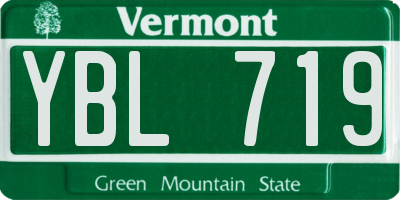 VT license plate YBL719