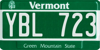 VT license plate YBL723