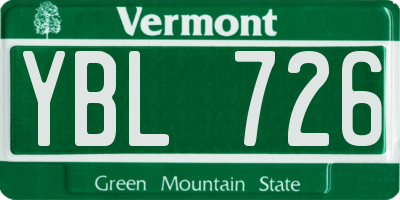 VT license plate YBL726