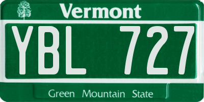 VT license plate YBL727