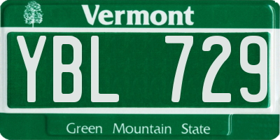 VT license plate YBL729
