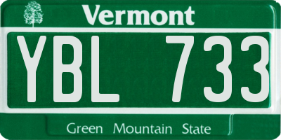 VT license plate YBL733
