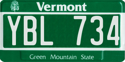 VT license plate YBL734