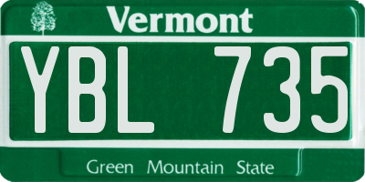 VT license plate YBL735