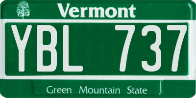 VT license plate YBL737