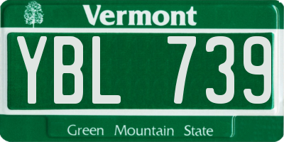 VT license plate YBL739