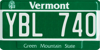 VT license plate YBL740