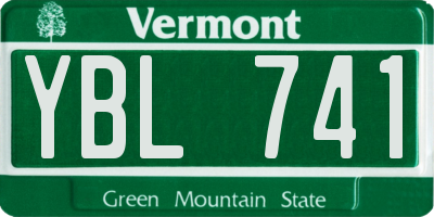 VT license plate YBL741