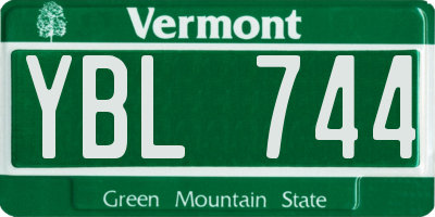 VT license plate YBL744