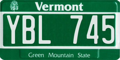 VT license plate YBL745