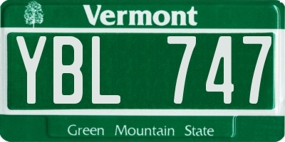 VT license plate YBL747