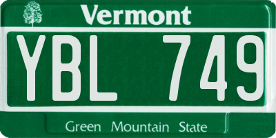 VT license plate YBL749