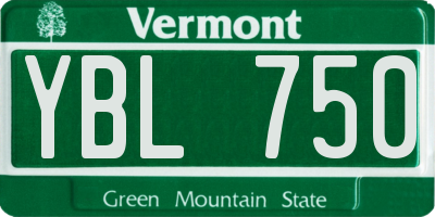 VT license plate YBL750