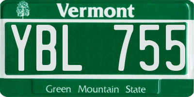 VT license plate YBL755