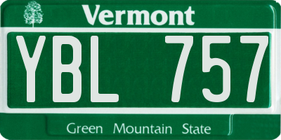 VT license plate YBL757
