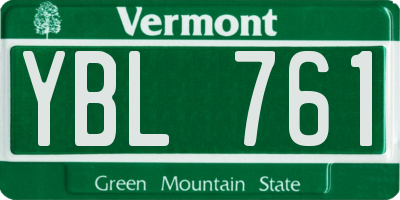 VT license plate YBL761
