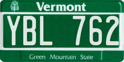 VT license plate YBL762
