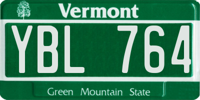 VT license plate YBL764