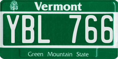 VT license plate YBL766
