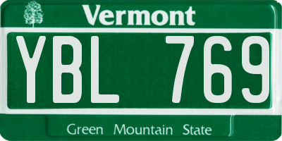 VT license plate YBL769