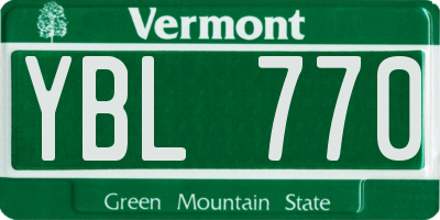 VT license plate YBL770