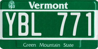VT license plate YBL771